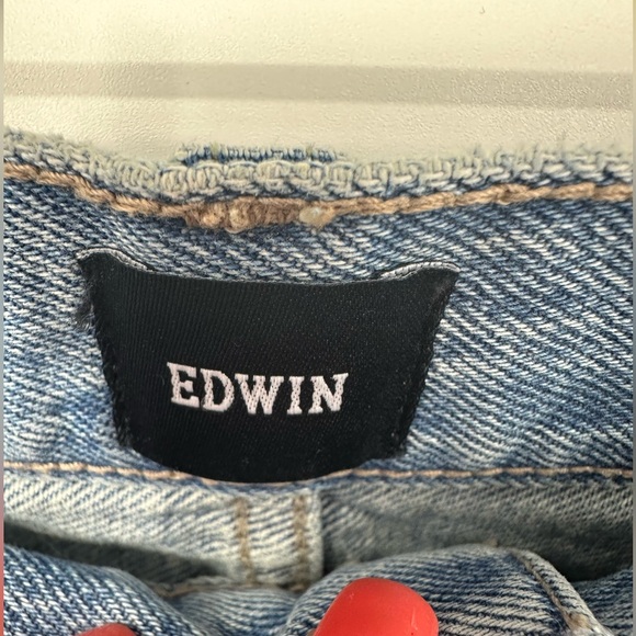 Edwin Kali High Rise Ankle Jeans Distressed Vintage Straight Cotton Womens 27 - Picture 4 of 10